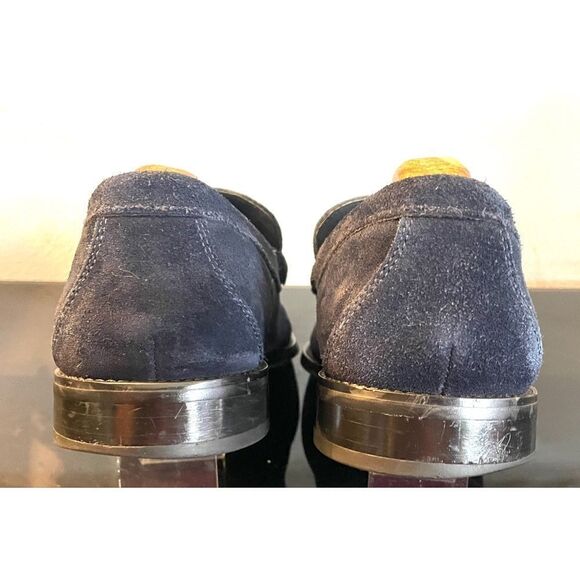Stacy Adams Mens Casual Walking Shoes Blue Suede Horse Bit Loafers Dressy 10.5 M - Picture 9 of 10